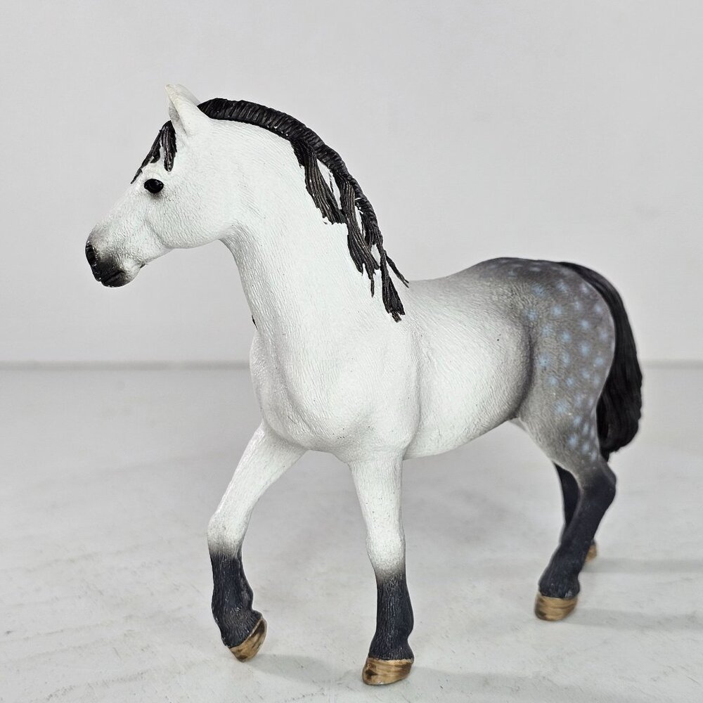 Schleich Horse Andalusian Stallion Toy Figure 13821 Dapple Grey Retired - Picture 4 of 8